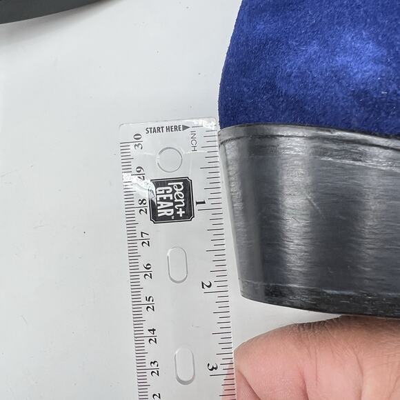 Toga Pulla Buckle Boots Western Boots Navy Blue Suede Ankle Boots 37 US 7 - Picture 11 of 11